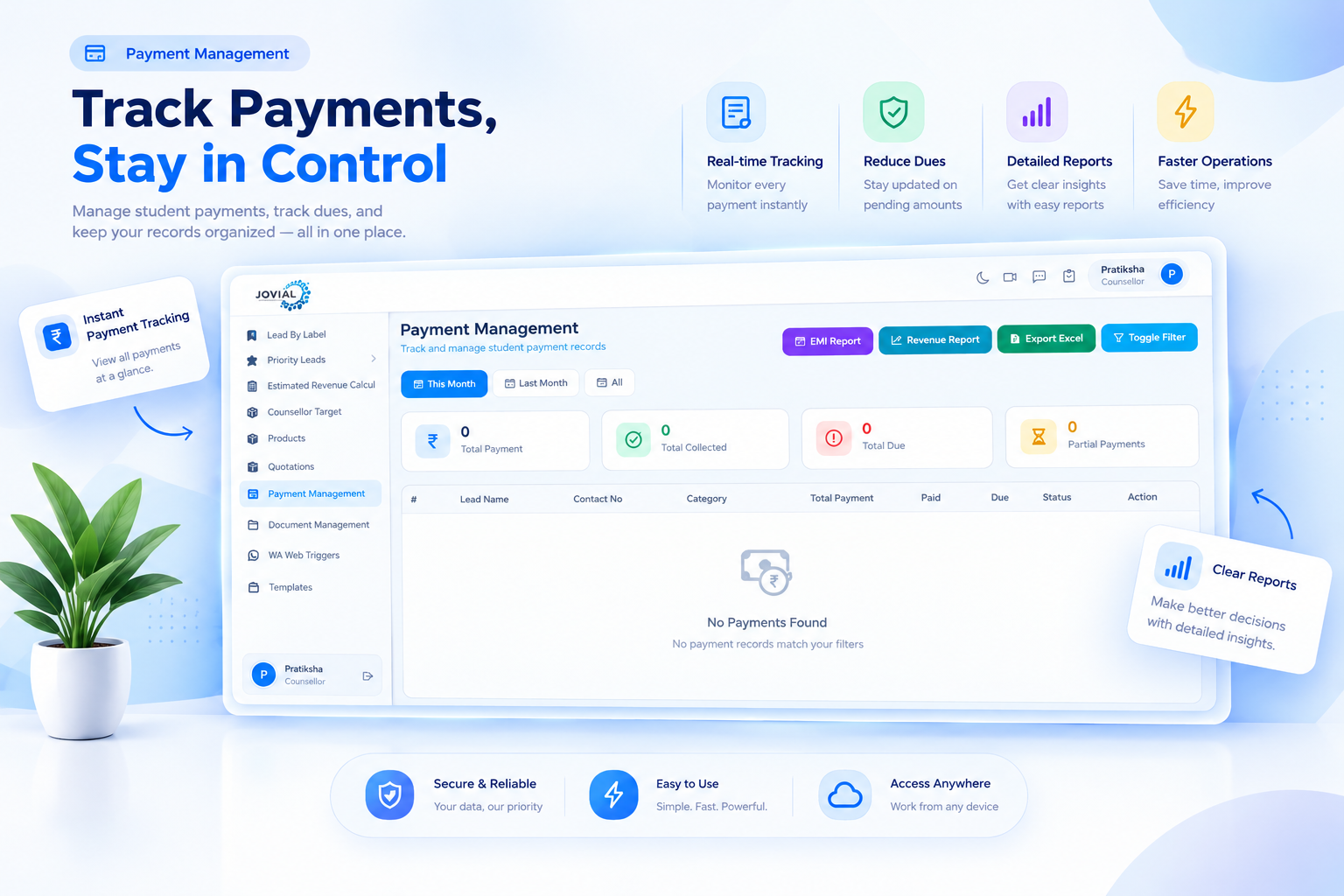 Sales Mitra CRM screen: Payment management